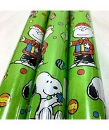 3 Rolls Peanuts Snoopy Charlie Brown Gift Wrap Wrapping Paper Christmas - $43.65