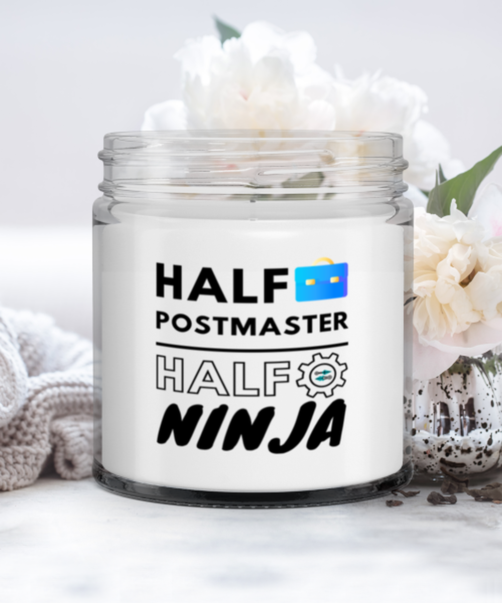 Funny Postmaster Candle - Half Ninja - 9 oz Candle Gifts For Co-Workers