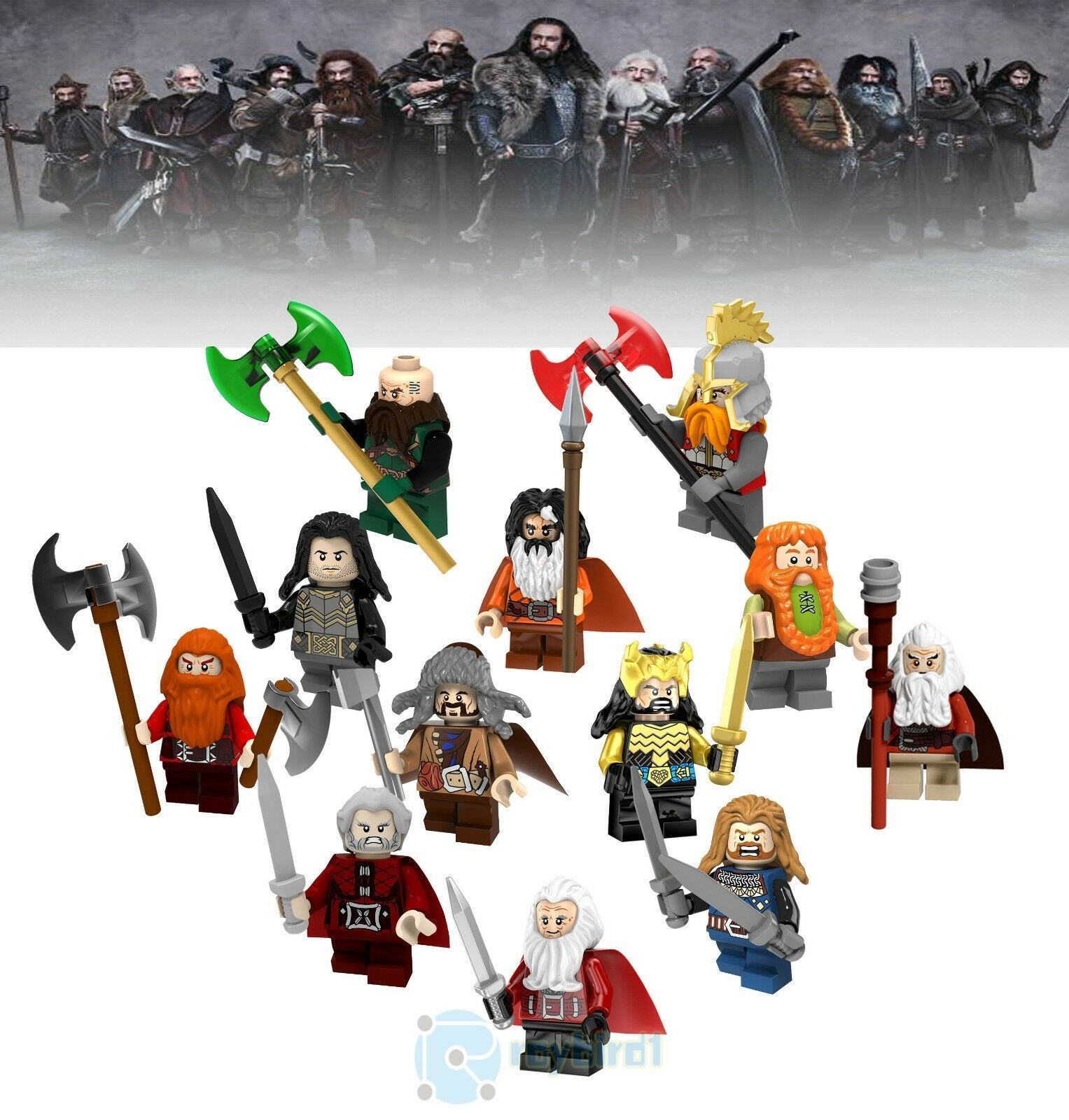 12Pcs Collection The Hobbit Thorin Dain Ironfoot Bombur Bifur Minifigures Toys