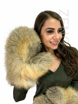 Giant Natural Golden Island Fox Fur Mittens Full Fur Winter Regular Women's Size image 4