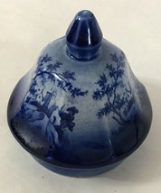 Vintage Porcelain Blue Transferware Octagon Teapot Lid Staffordshire - L... - $24.74
