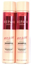 2 Bottles Unwined By Hask 10.2 Oz Repair Expert Red Wine Inspired Shampoo 
