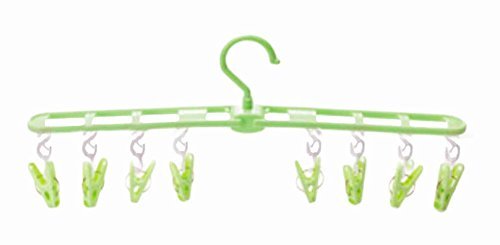 George Jimmy Wind Resistant Portable Hanger 8 Clips Foldable Clothing Rack-Green