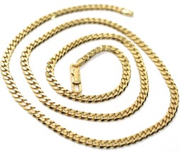 Massive 18K Gold Gourmette Cuban Curb Chain 3.5 Mm 18 In. Necklace Made In Italy - $2,281.70