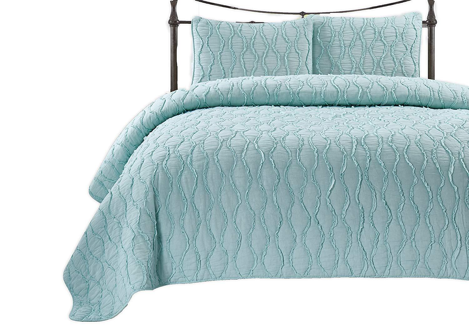 California Design Den 100 Pure Cotton Quilt/Coverlet Set Soft