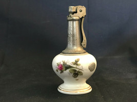 Old Vtg Flower Handpainted Bone China Table Top Refillable Lighter From ... - $29.95