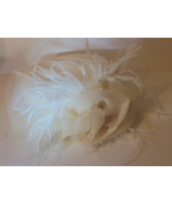 Whittall &amp; Shon Fascinator Hat Beige Fancy Ostrich Feathers - $64.35