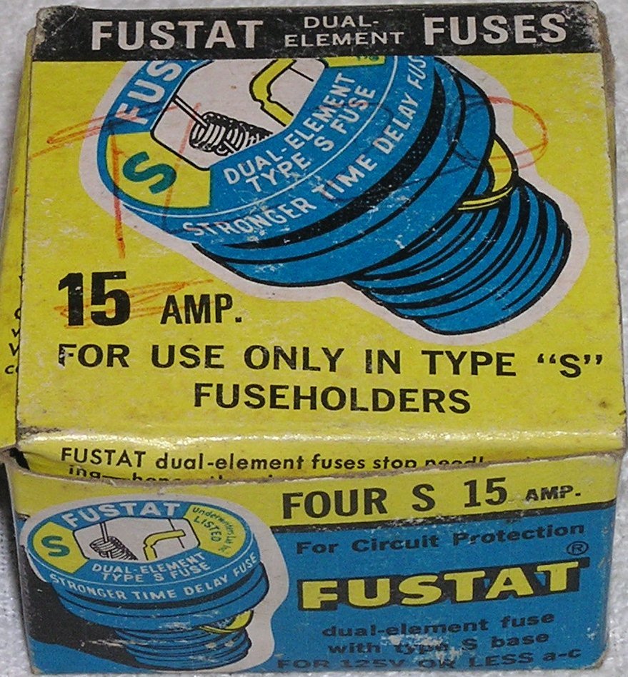 Primary image for 4 Pack Bussmann Buss Fustat Type S 15 Amp Time Delay Fuses - NOS