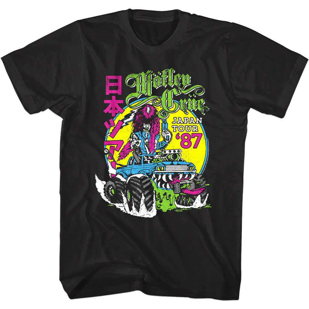 Motley Crue Neon Japan Tour 1987 Men's T Shirt Monster Truck Heavy Metal Rock