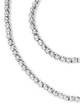 18K WHITE GOLD CHAIN FINELY WORKED SPHERES 2 MM DIAMOND CUT BALLS, 18", 45 CM image 2