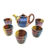 Davy Pottery Teapot and Tea Cup Set Studio Art Multi Blue - $117.95