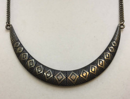 Necklace Bib Diamond Egyptian Revival Copper Finish Metal 19" American Eagle - $10.34