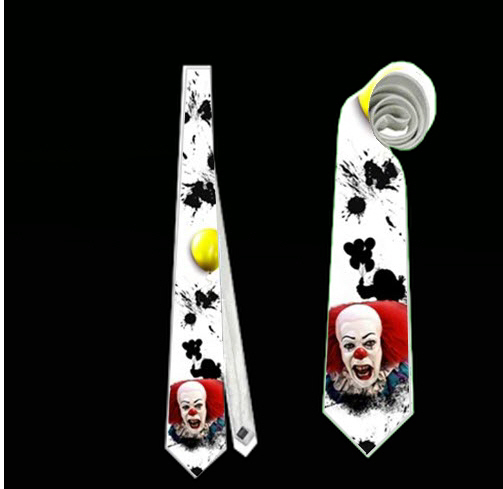necktie it pennywise clown horror halloween neck tie - Ties