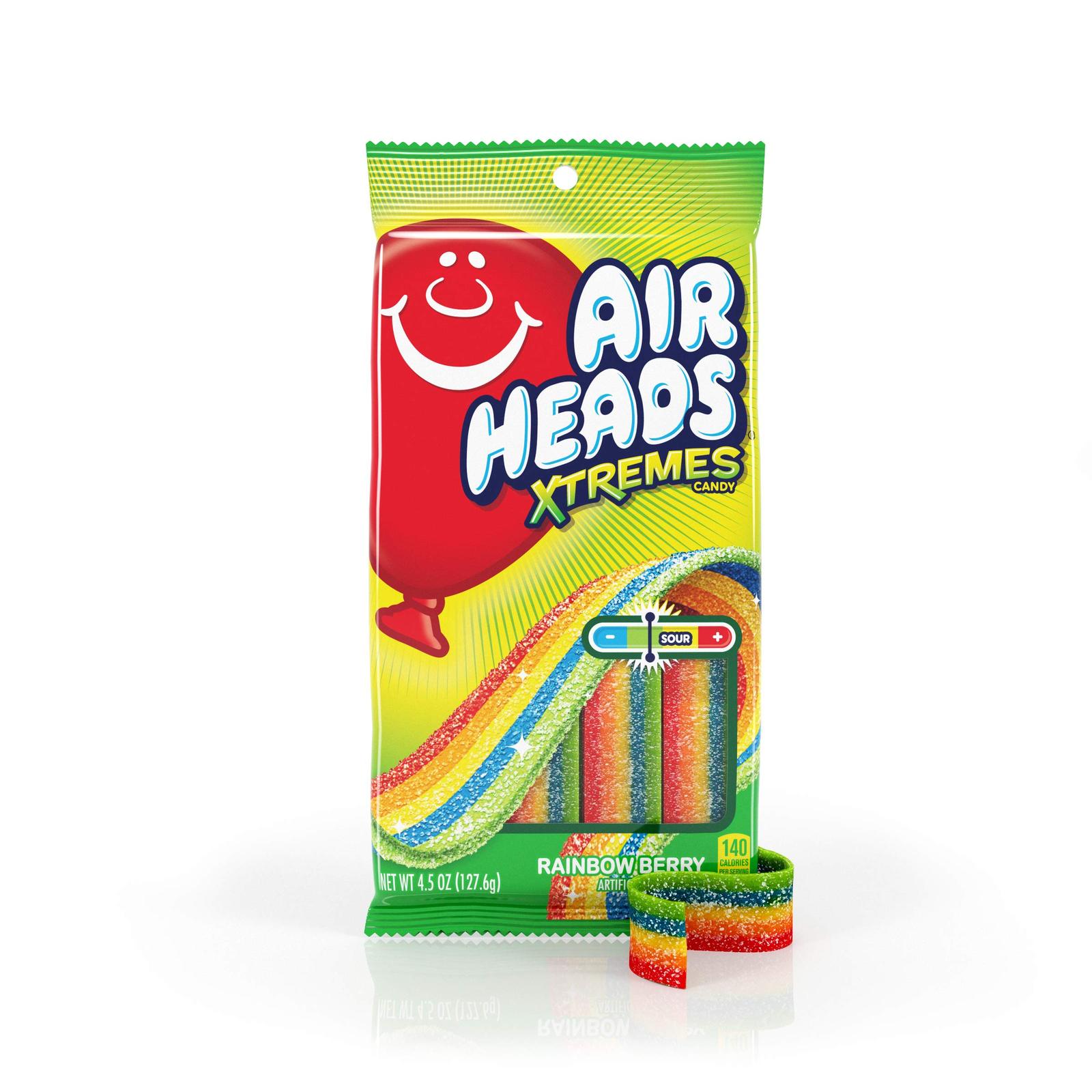 Airheads Xtremes Sweetly Sour Candy Belts Rainbow Berry 45 Ounce Bulk Pack O Hard Candy 0802