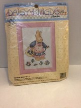 Daisy Kingdom Meadow Bunny Counted Cross Stitch Kit Bucilla W Frame 5x7 1991 - $9.49