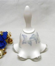 SOLD**1813 Fenton Milk Glass Artist Signed Morning Mist Bell - £32.94 GBP