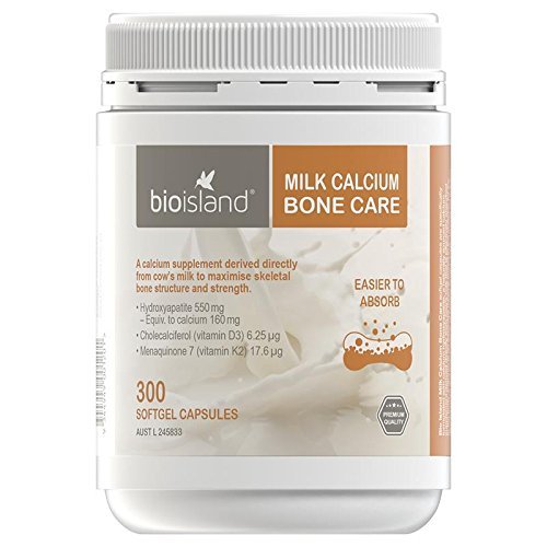 Bio Island Milk Calcium Bone Care 300 Softgel Caps Made in Australia, with one K
