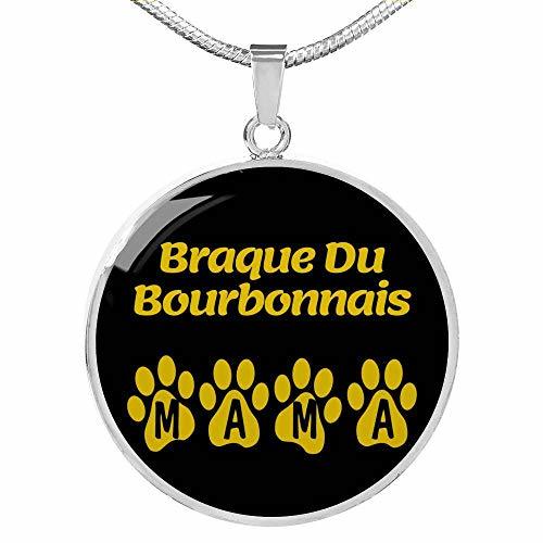 Braque Du Bourbonnais Mama Circle Necklace Stainless Steel or 18k Gold 18-22 Do