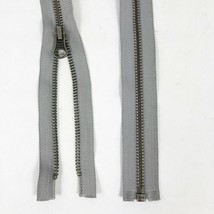 20.5 inch Metal Zipper GRAY Outdoor Zip Open End Metal Teeth YKK Heavy Duty - $12.86