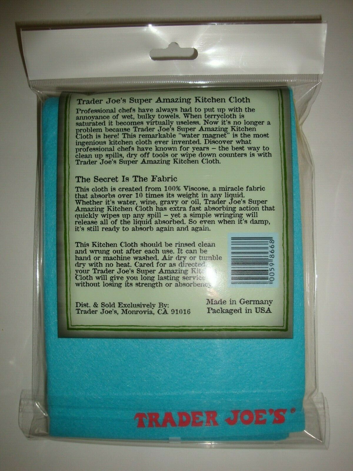 Trader Joe's Amazing Reusable Kitchen Cloth Eco Friendly 2 Towels