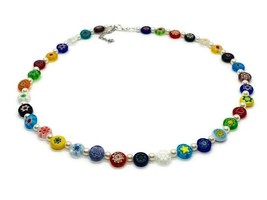 Harry Styles Necklace, Millefiori Necklace, Multi Colored Millefiori, Colorful P - $23.00