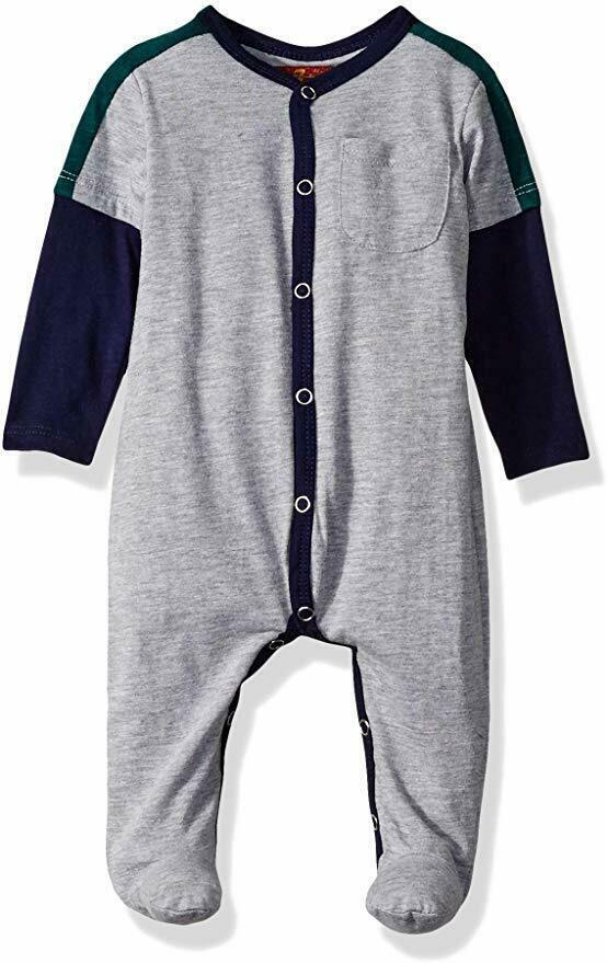 Primary image for NWT 7 For All Mankind 3-6 mo infant baby one pc footie footed outfit snap gray