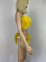 Fox Fur Bikini Double Sided Fur Two Pieces Bikini Fur Top And Panties Yellow Fur image 3