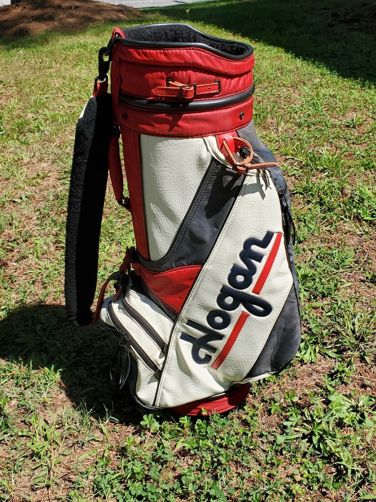 Vintage Ben Hogan Golf Staff bag red white blue 6way divider Cool Club