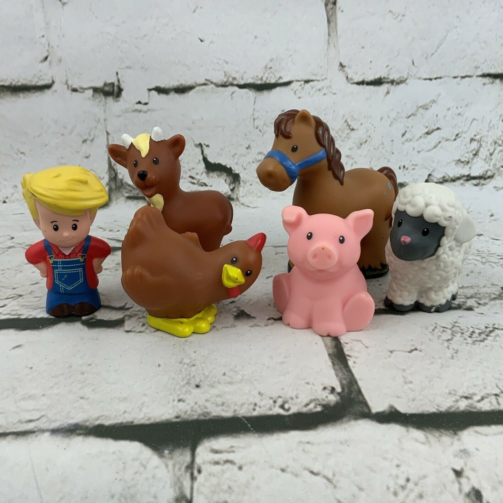 Fisher Price Little People Farm Animals Lot Horse Goat Pig Chicken Farmer - $17.82