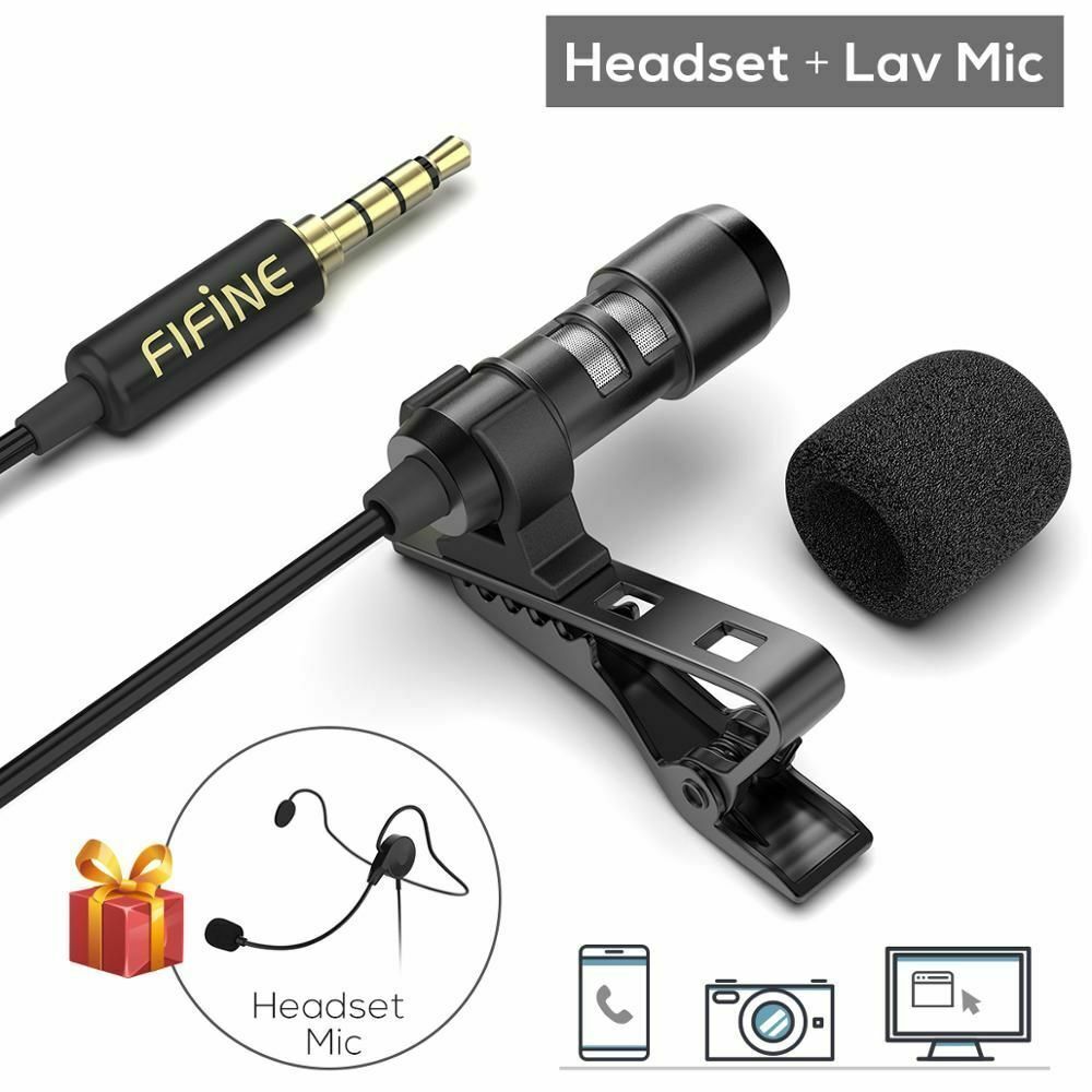 Lavalier Lapel Microphone for Cell Phone for YouTube Vlogging Video Podcast