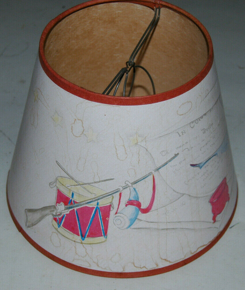 Vintage Liberity Bell 1776 Constitution Freedom Lamp Shade Musket Rifle