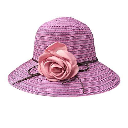 PANDA SUPERSTORE Wide Brim Beach Hat Floppy Straw Hats Women's Summer Foldable S