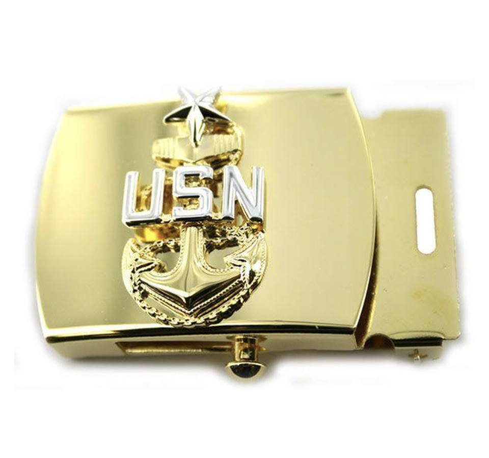 GENUINE U.S. NAVY USN BELT BUCKLE E8 SENIOR CHIEF PETTY OFFICER