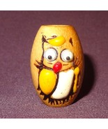 Vintage Owl Wooden Painted Bead Goggle Eyes Craft Chain - $15.78