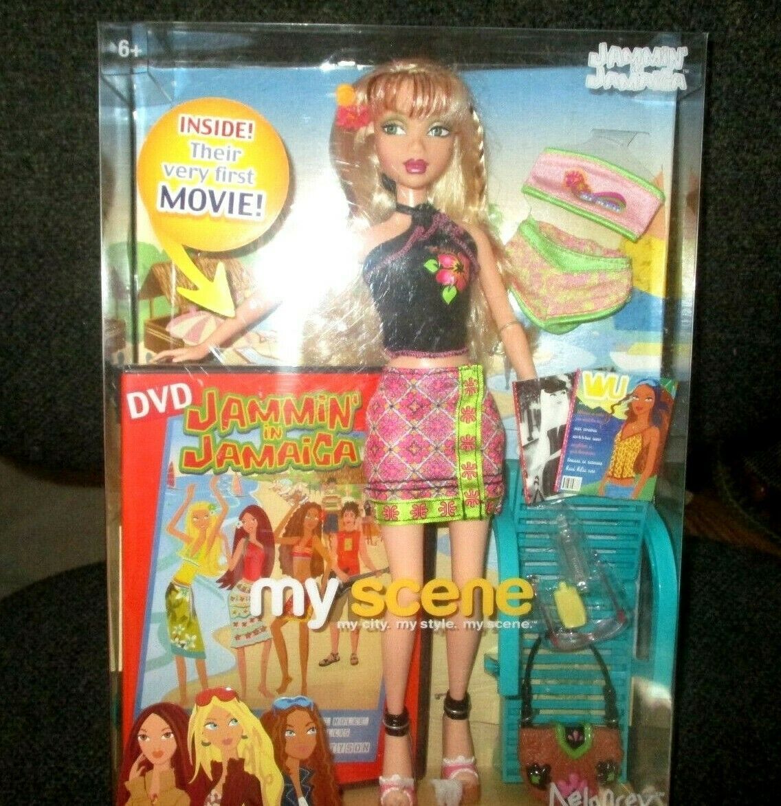 Barbie My Scene Chelsea Get Ready In My Room Vintage Rose Print Halter Top Skirt