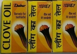 3 pk X Dabur Clove Lavang Laung Oil- Chronic Toothache Ayurvedic Herbal 2ML F/S - $13.66