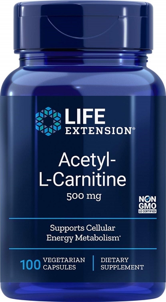 Life Extension Acetyl L-carnitine 500 mg 100 Vegetarian Capsules