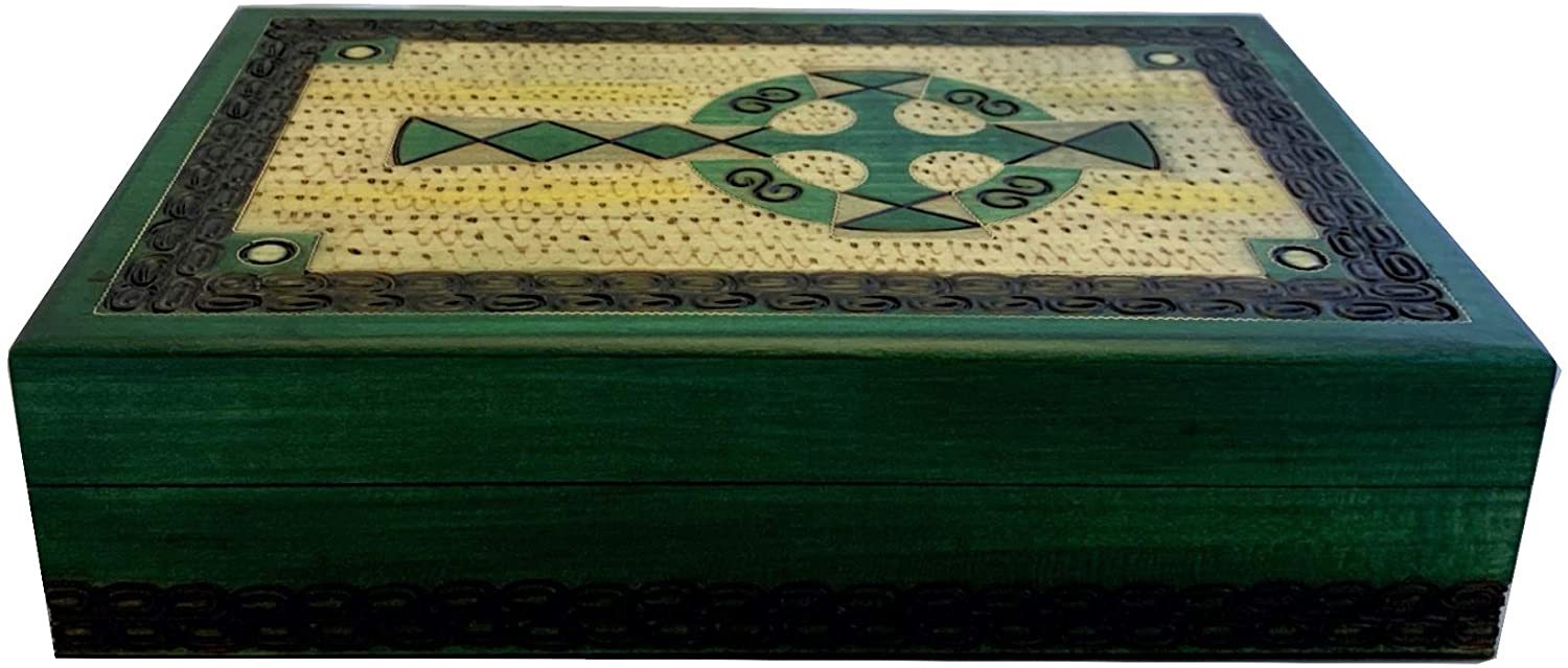 Large Celtic Cross Irish Box Handmade Wood Box with Cross Celtic Irish