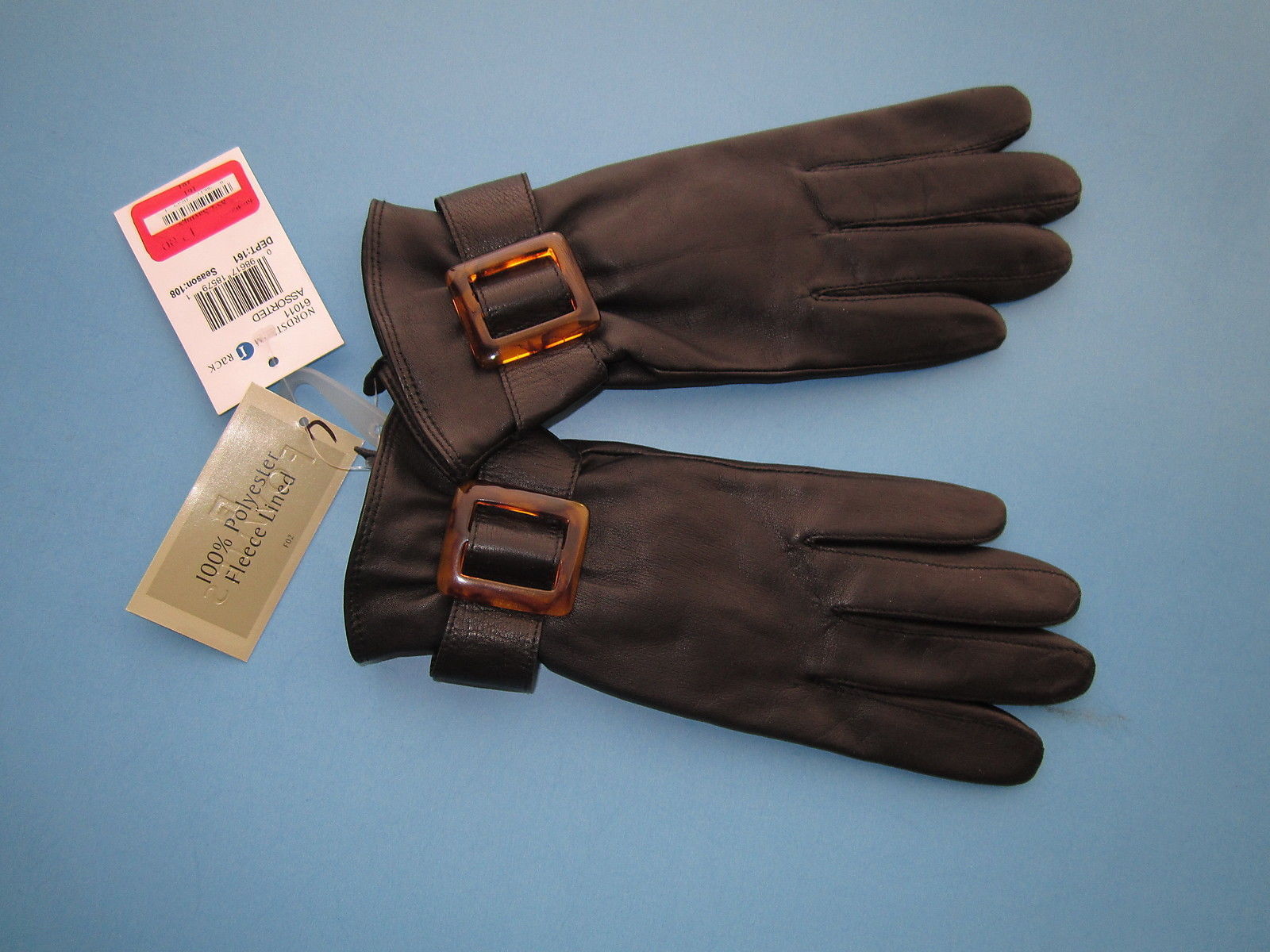 Medium Fownes Beige Angora Wool Lined Brown Genuine Leather Gloves