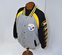 GIII NFL Pittsburgh Steelers Six Superbowl Bomber Varsity Embroidered Ja... - $88.83