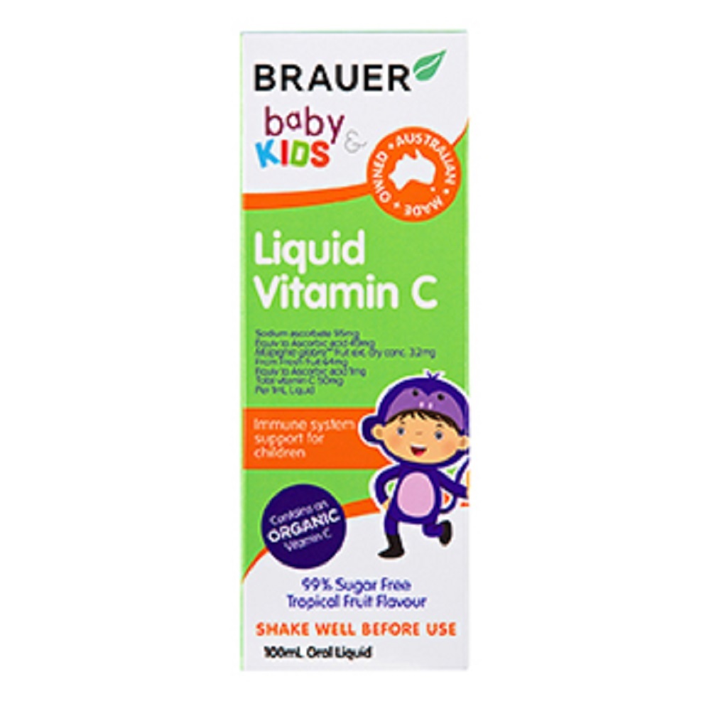 Brauer Baby & Kids Liquid Vitamin C Tropical Fruit Flavour - 100mL