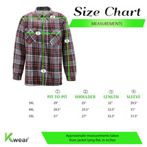Men's Casual Flannel Button Up Plaid Fleece Warm Sherpa Lined Lightweight Jacket image 2