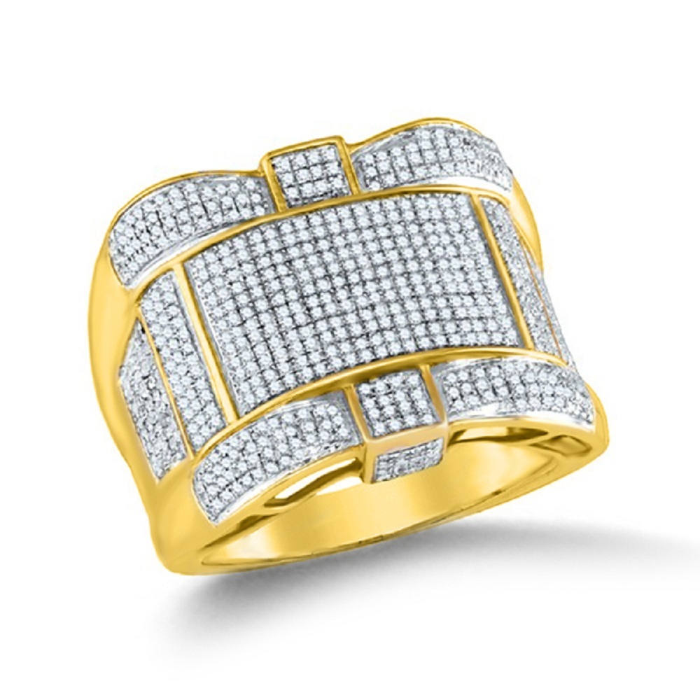 11/5Ct 14k Yellow Gold Plated White CZ Diamond Men`s Wedding Ring