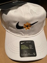 Nike Girl's Floral Swoosh White Hat 12-24 Month *NEW* pp1 - $14.99