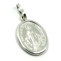 18K WHITE GOLD MIRACULOUS MEDAL VIRGIN MARY MADONNA, 1.6 CM, 0.63 INCHES image 1