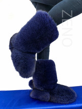 Double-Sided Blue Fox Fur Boots For Outdoor Eskimo Fur Boots Blue Arctic Boots image 2