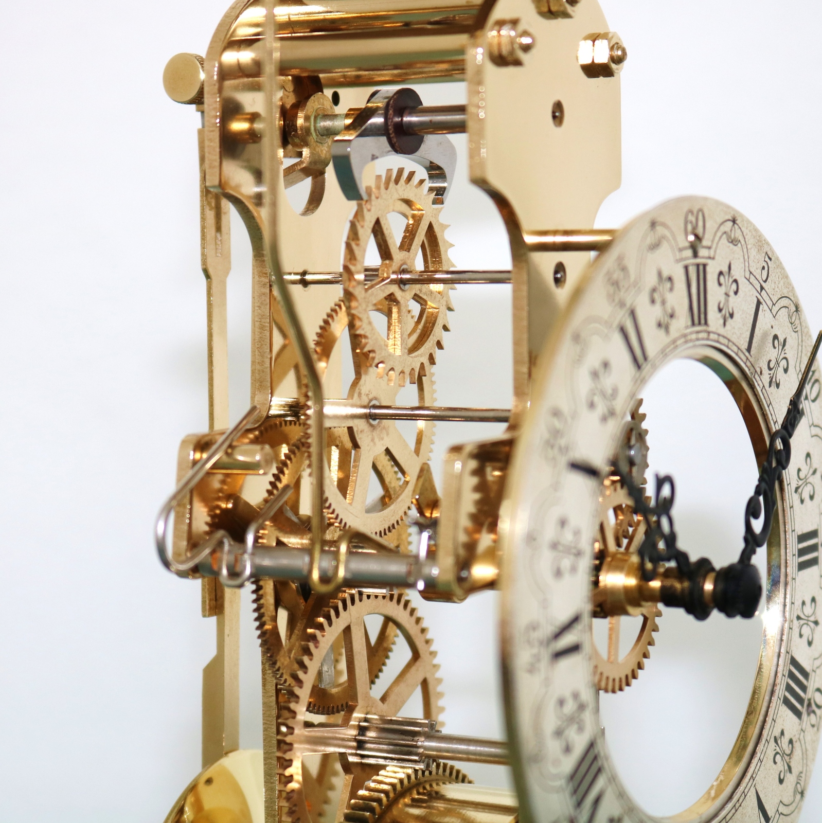 Vintage KIENINGER Mantel Clock TRANSLUCENT Germany Dome SKELETON Bell