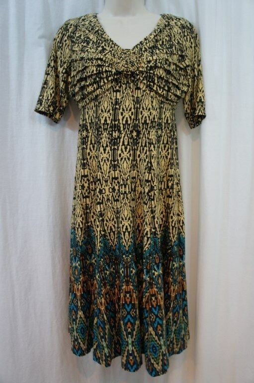 Signature By Robbie Bee Petite Dress Sz PS Black Teal Multi Short ...