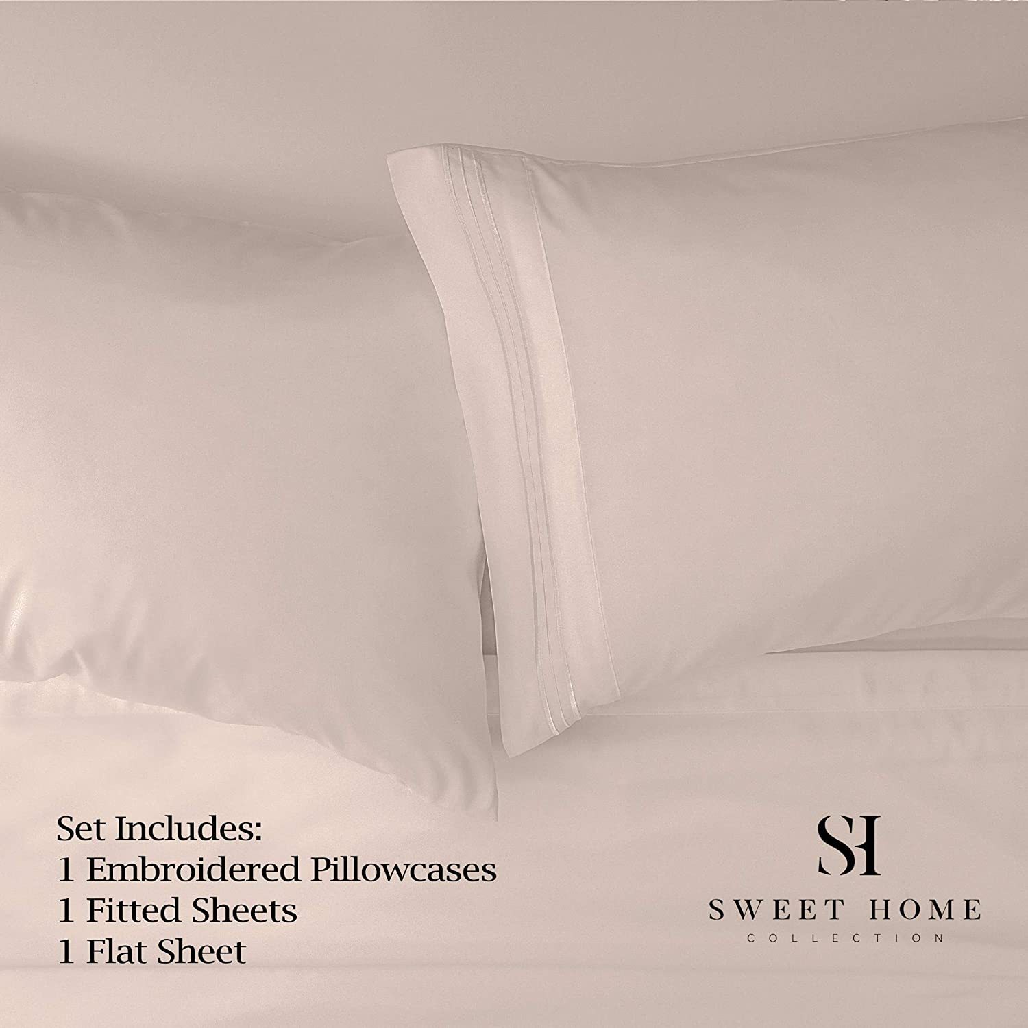 1500 Supreme Collection Extra Soft Twin Sheets Set, Beige - Luxury Bed