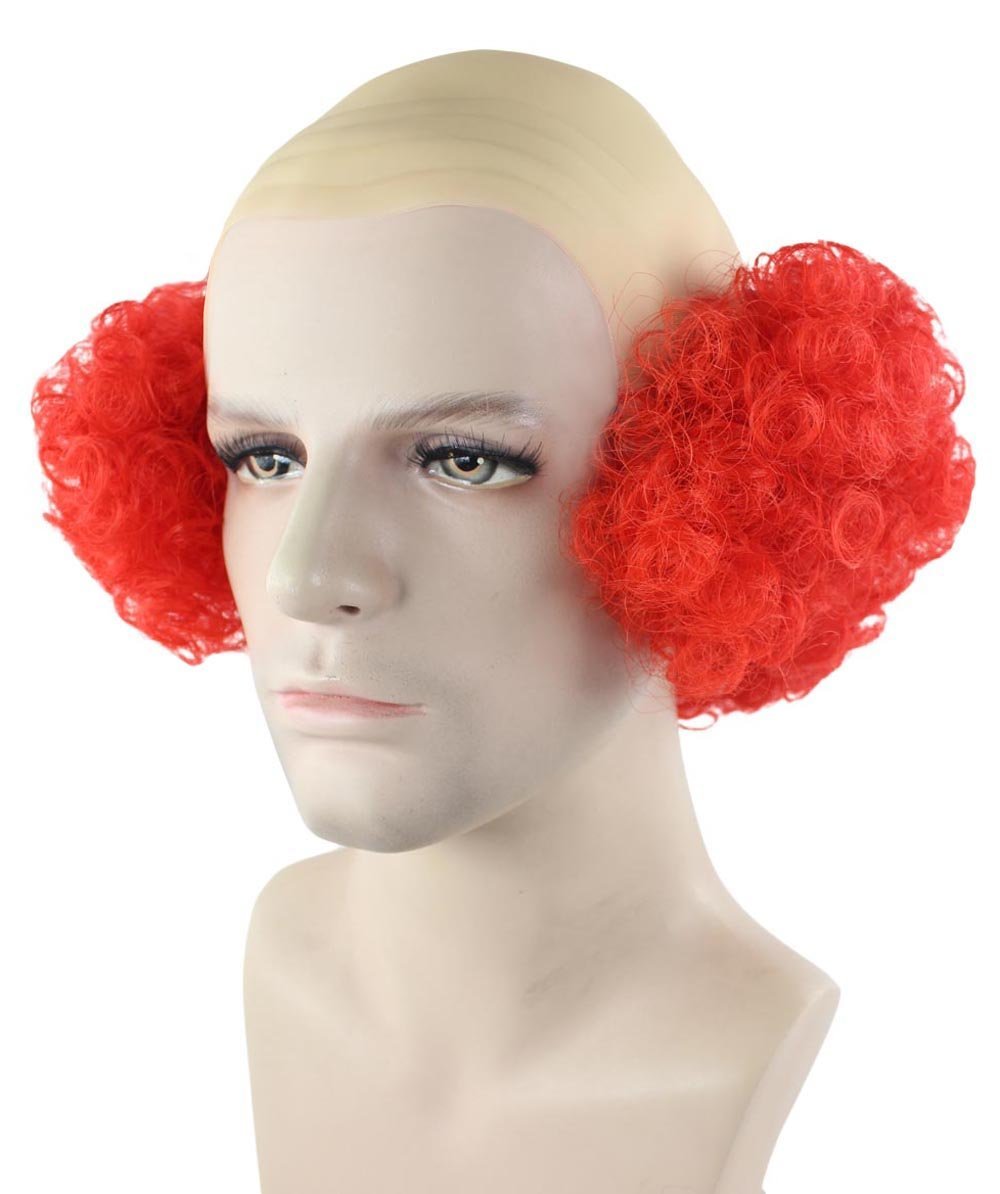 Bald Curly Red Mens Clown Wig | Red Wig With Cap - Wigs & Facial Hair